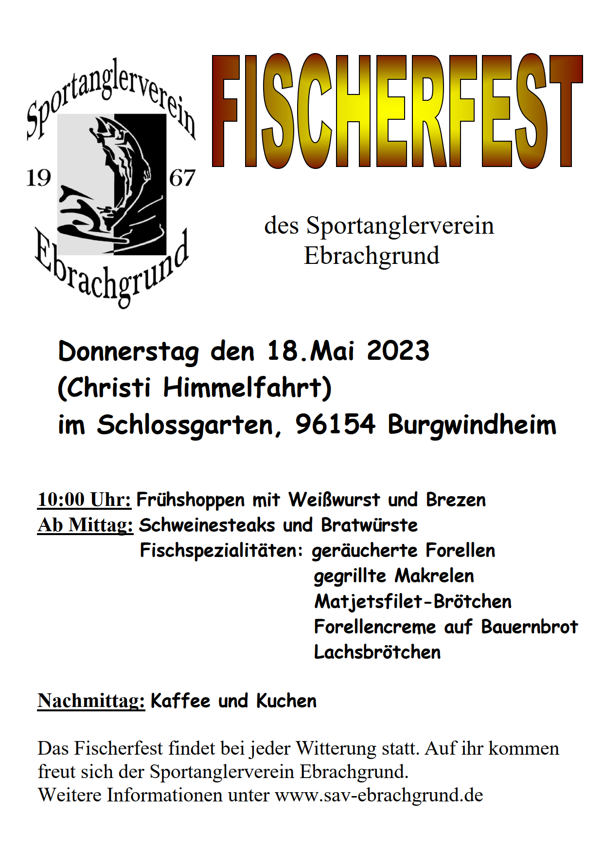 Fischerfest 2024 Sportanglerverein Ebrachgrund